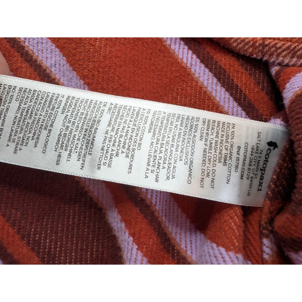 Cotopaxi Organic Mero Flannel Shirt in Spice Orange Woman Size M - Picture 9 of 13